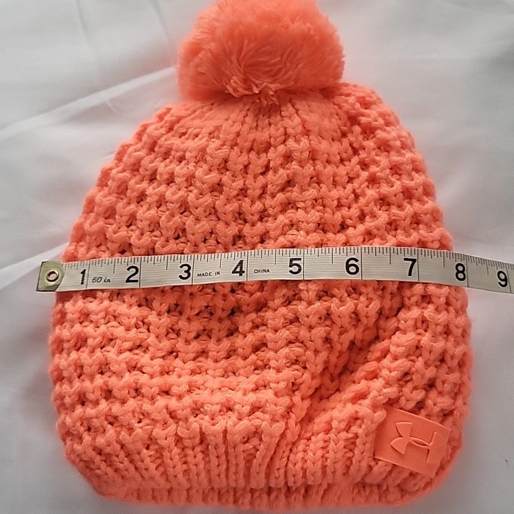 Under Armour Vibrant Orange Kids Pom-Pom Beanie